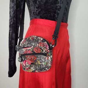 HARLEY DAVIDSON Tattoo Print Mini Me Backpack Crossbody Belt Bag Y2K Biker Logo